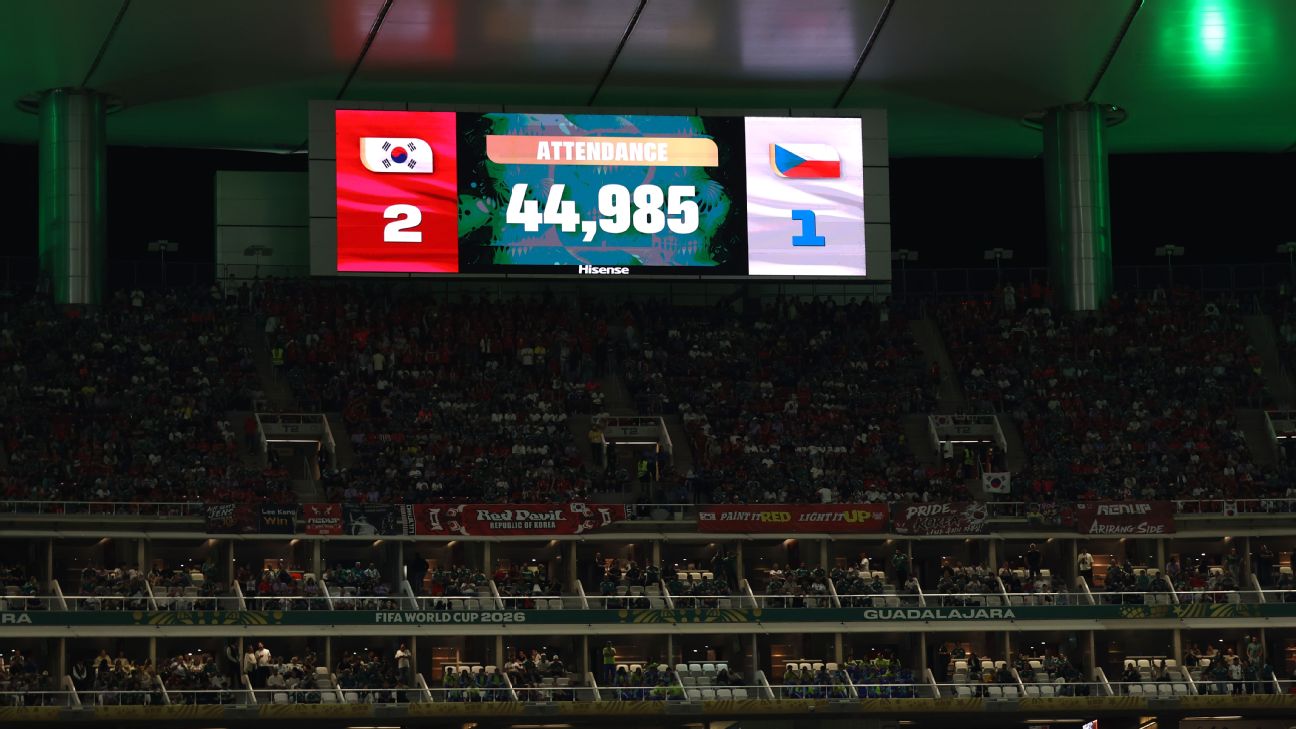 世界杯韩国战捷克空座现象引质疑，FIFA 为 44985 人次上座数改口解释